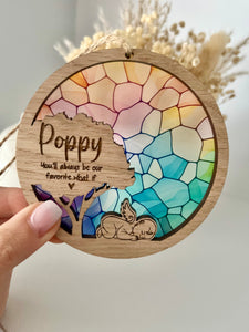 Stained glass angel baby decoration