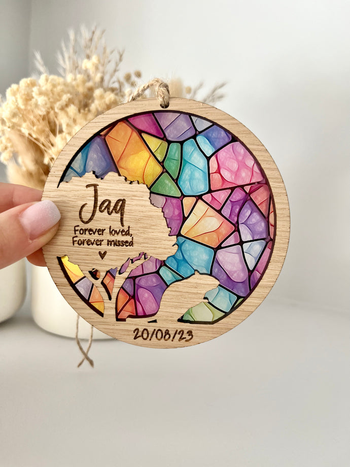 Stained Glass gerbil memorial silhouette decoration