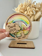 Load image into Gallery viewer, Freestanding rainbow cat memorial silhouette decoration

