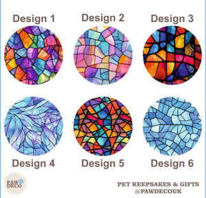 Glitter stained glass dog silhouette memorial