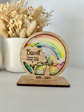 Load image into Gallery viewer, Freestanding rainbow cat memorial silhouette decoration
