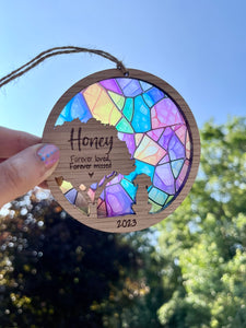 Stained Glass Dog memorial silhouette decoration