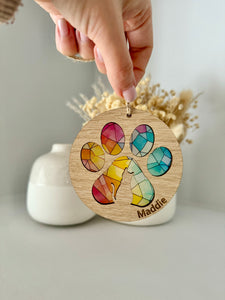 Cat Silhouette Paw Print Decoration