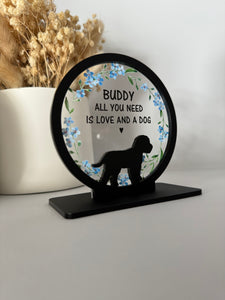 Freestanding floral dog silhouette decoration