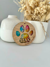 Load image into Gallery viewer, Dog Paw Print Stained Glass Decoration

