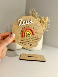 Freestanding Pet rainbow bridge plaque