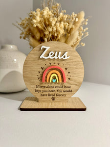 Freestanding Pet rainbow bridge plaque