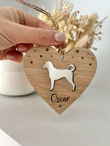 Dog heart decoration