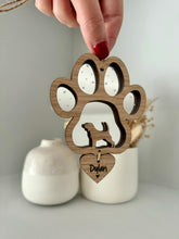 Load image into Gallery viewer, Dog silhouette paw memorial gift
