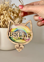 Load image into Gallery viewer, Rainbow scene cat decoration
