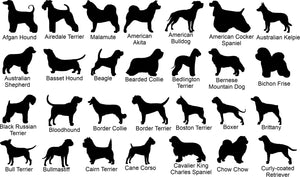 Dog silhouette paw memorial gift
