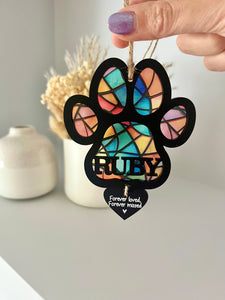 Stained Glass Outdoor paw memorial decoration