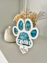 Load image into Gallery viewer, White Stained Glass Outdoor paw memorial decoration
