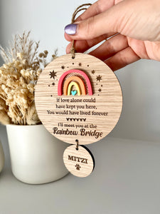 Vibrant rainbow bridge keepsake