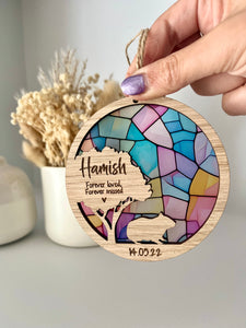Stained Glass Hamster memorial silhouette decoration