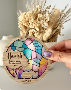 Stained Glass Hamster memorial silhouette decoration