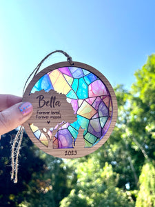 Stained Glass cat memorial silhouette decoration