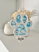 Load image into Gallery viewer, White Stained Glass Outdoor paw memorial decoration
