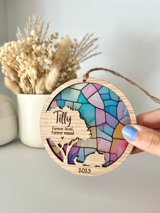 Stained Glass chinchilla memorial silhouette decoration