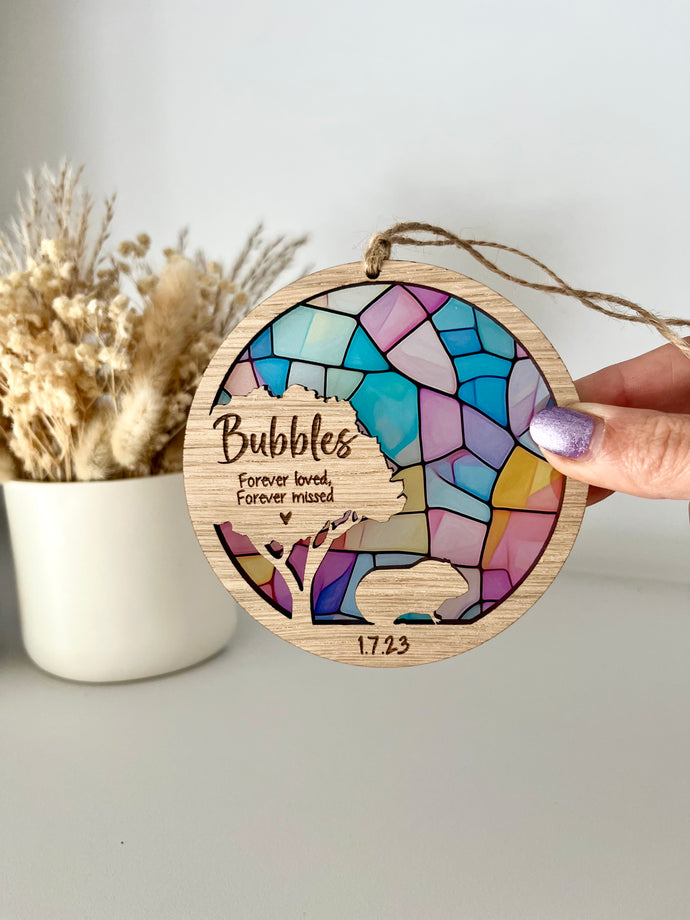 Stained Glass Guinea Pig memorial silhouette decoration