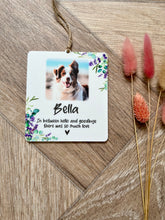 Load image into Gallery viewer, Dog photo purple eucalyptus plaque
