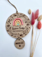 Load image into Gallery viewer, Vibrant Wildflower Rainbow bridge plaque

