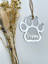 Load image into Gallery viewer, Silver mirrored dog paw
