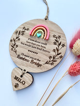 Load image into Gallery viewer, Vibrant floral rainbow bridge plaque
