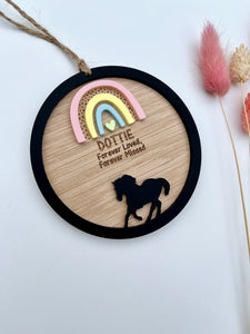 Horse silhouette rainbow bridge decoration