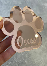 Load image into Gallery viewer, Rose gold mirror paw decoration
