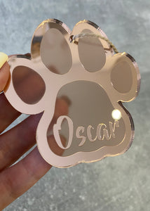 Rose gold mirror paw decoration