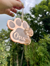 Load image into Gallery viewer, Rose gold mirror paw decoration
