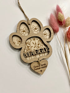 Wildflower paw memorial decoration