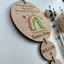 Load image into Gallery viewer, Lighter wood If love alone Rainbow bridge plaque
