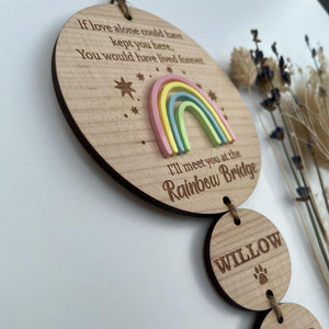 Lighter wood If love alone Rainbow bridge plaque