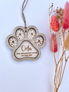 Wooden brightest star cat paw