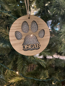 Limited edition glitter paw decoration