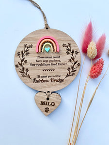 Vibrant floral rainbow bridge plaque