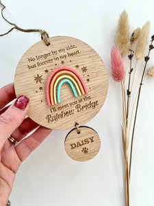 Vibrant Rainbow bridge plaque