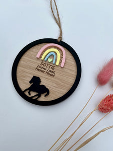 Horse silhouette rainbow bridge decoration