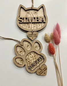 Wildflower paw memorial decoration