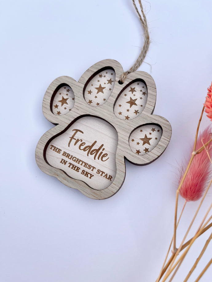 Wooden brightest star dog paw