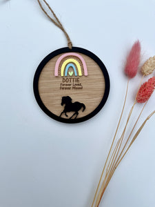 Horse silhouette rainbow bridge decoration