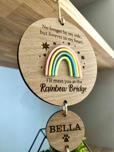 Pastel Rainbow bridge plaque