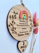 Load image into Gallery viewer, Vibrant floral rainbow bridge plaque
