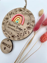 Load image into Gallery viewer, Vibrant Wildflower Rainbow bridge plaque
