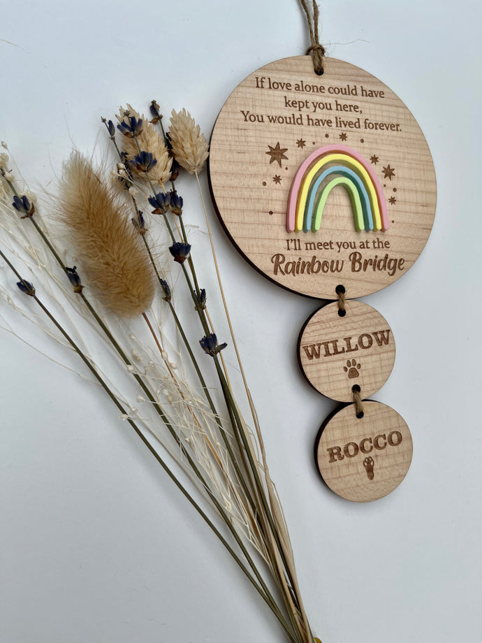 Rainbow bridge plaque lighter wood