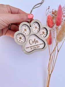 Wooden brightest star cat paw