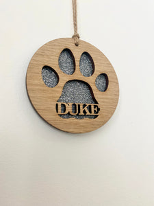 Limited edition glitter paw decoration